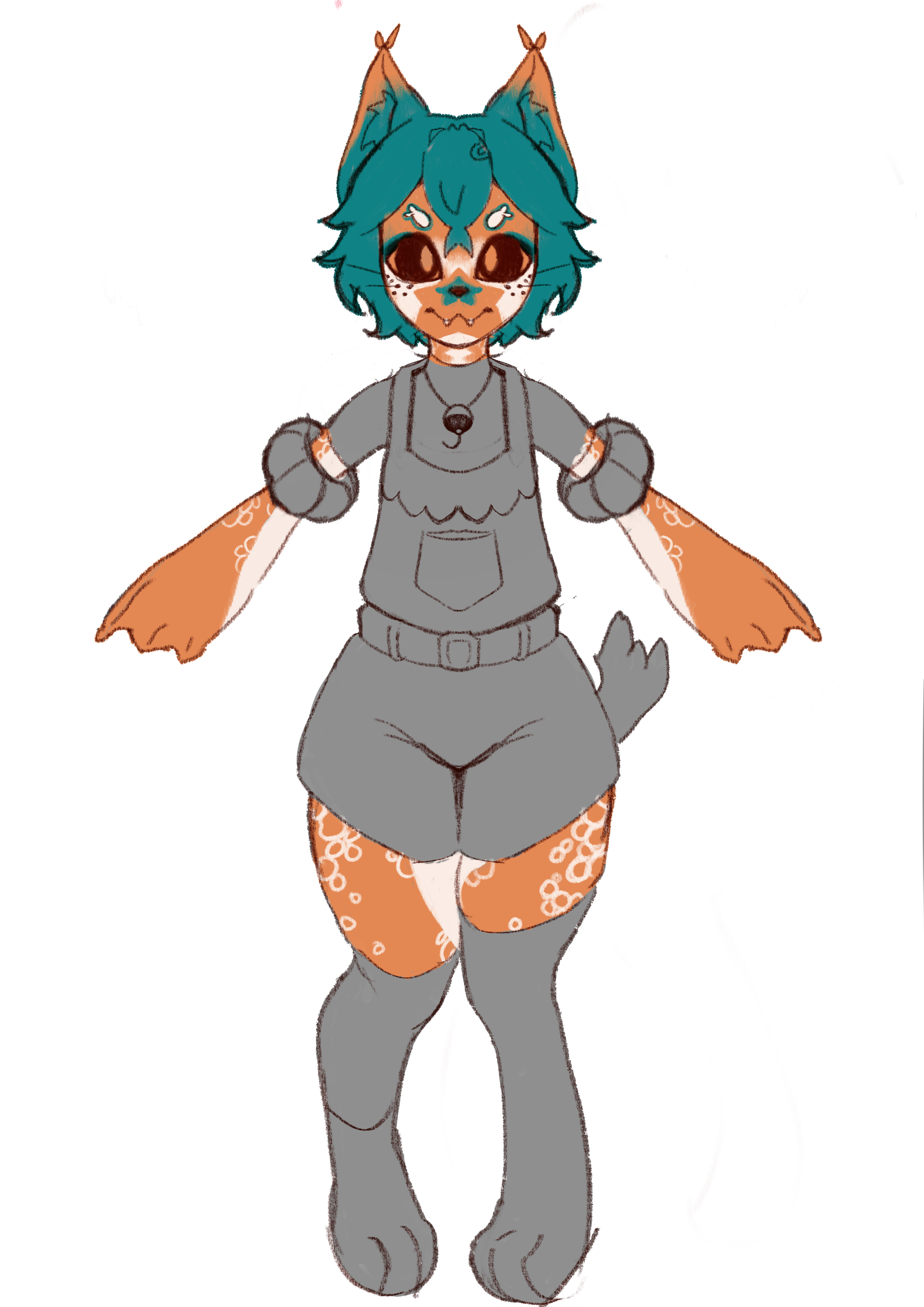 refsheet of my cat-seal-fish sona, Tempera!
